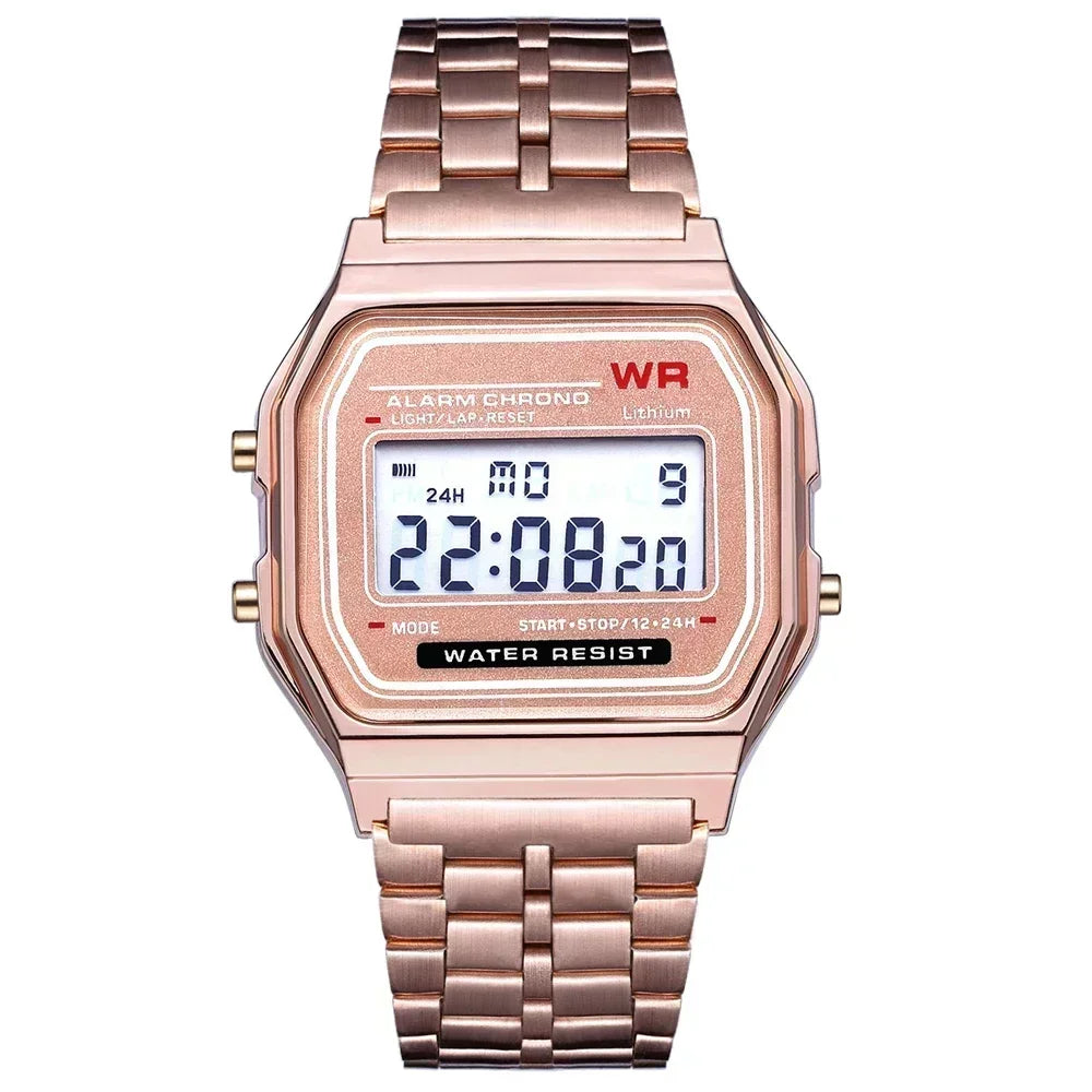 Retro unisex Square Electronic Watches Digital Display