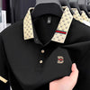 Luxury brand B letter embossed short sleeve polo shirt men summer lightweight breathable new fashion color blocked lapel T-shirt