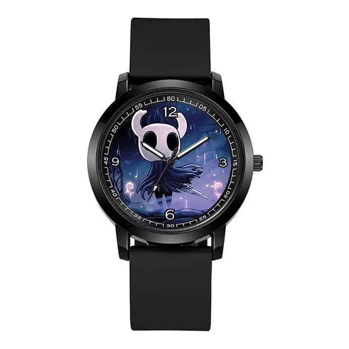 ساعة كوارتز مقاومة للماء بتصميم Hollow Knight Hornet Watch إبداعي وشخصي ورائع مطبوع عليها رسوم كرتونية مناسبة للزوجين