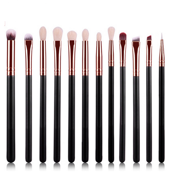 Black Rose Gold 12-Piece Makeup Brush Set