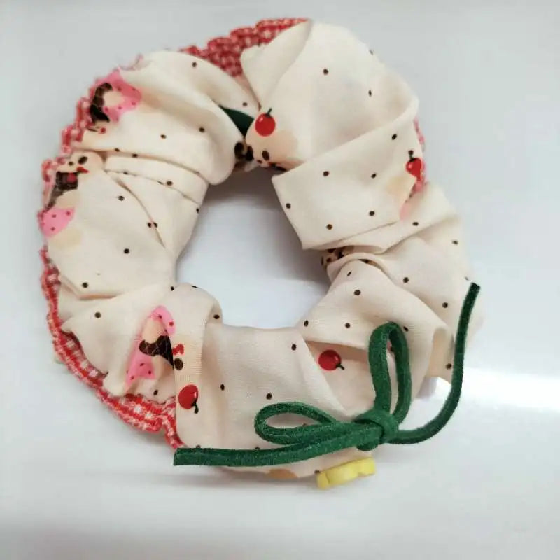 1/2 Pcs Black White Dot Hair Scrunchies Women Girls Simulation Silk Hair Ties Elastic Hair Loop Ponytail Hair Accessories Sets M